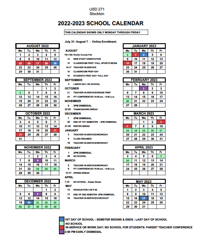 Stockton USD 271 Calendar 2024-2025 - MyCOLLEGEPOINTS