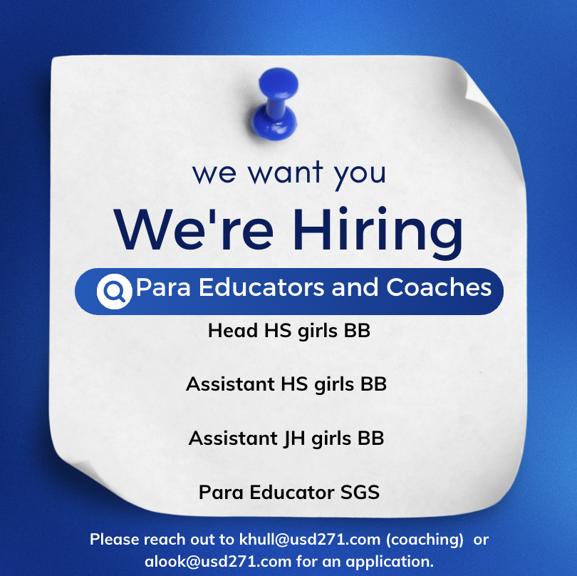 We are hiring HS BB and JH BB 
